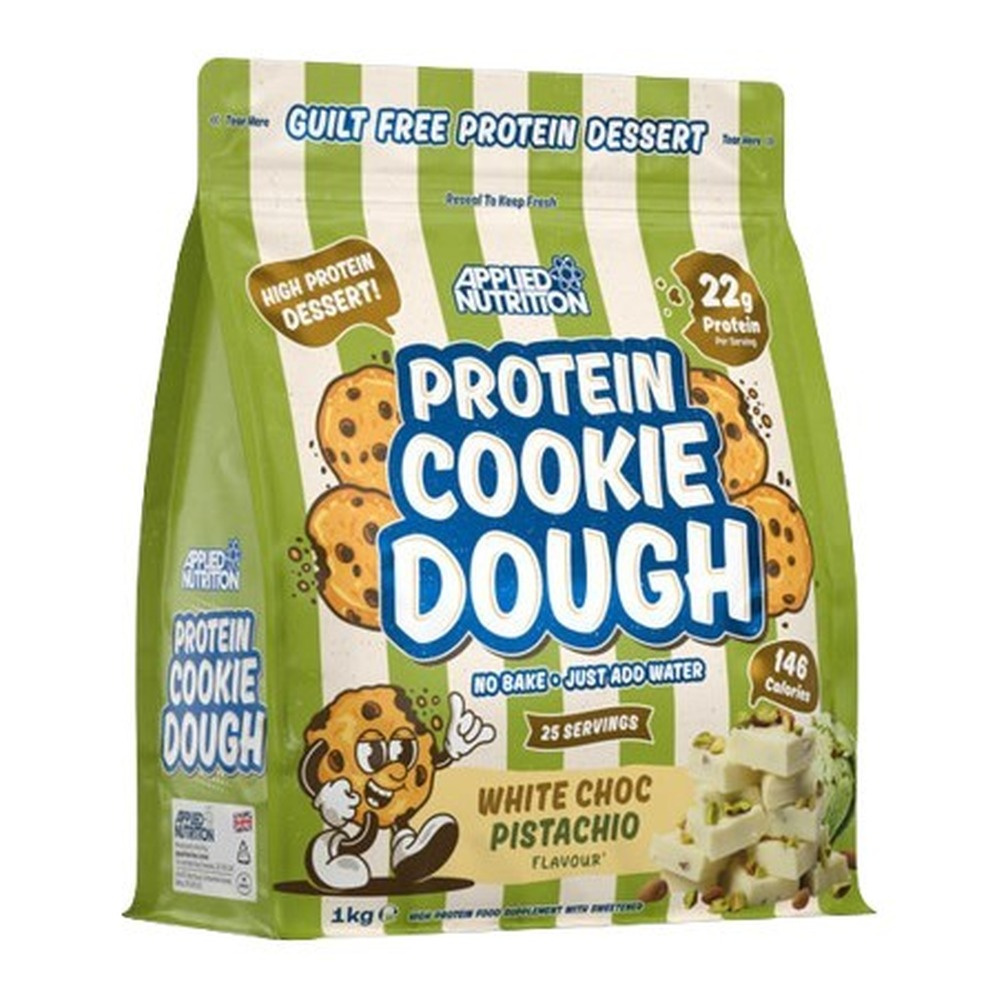 Applied Nutrition Protein Cookie Dough Dessert White Choc Pistachio High Protein Food Supplement For Muscle Mass 1000g