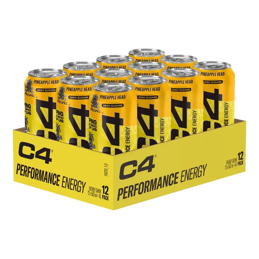 Cellucor C4 Performance Energy Pineapple Head Energy Drink for Athletes 12 x 500 ml