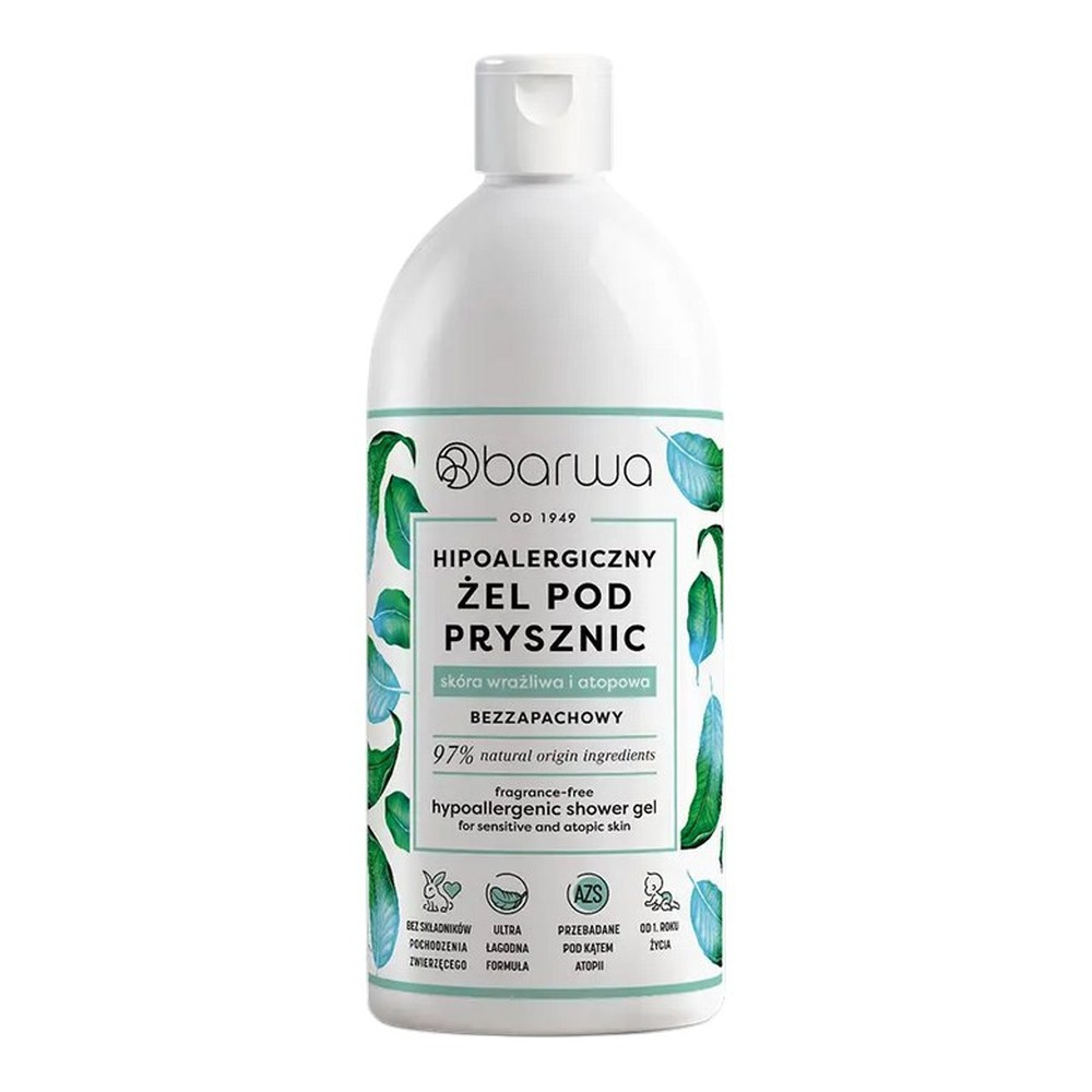 Barwa Hypoallergenic Shower Gel Unscented for Sensitive Skin 400ml