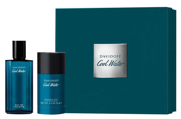Davidoff Cool Water Gift Set 75ml EDT + 70g Deodorant Stick Set for Men 1 Piece