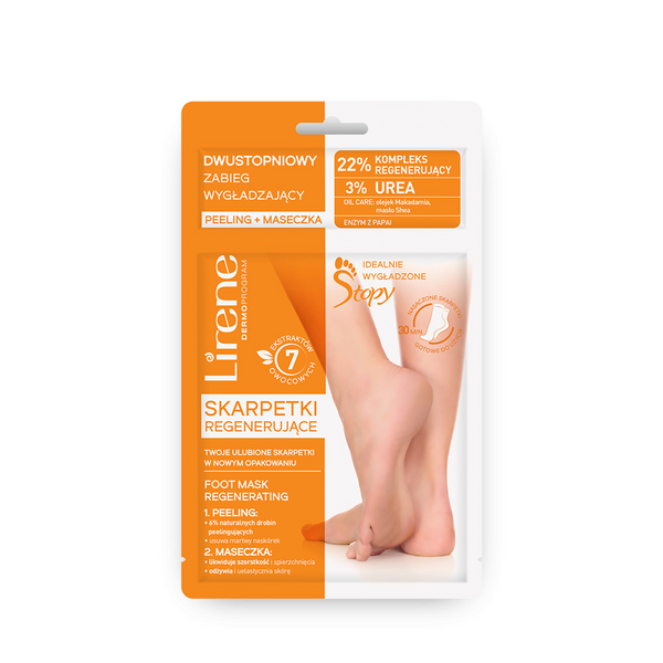 Lirene Regenerating Socks Two-step Smoothing Treatment Peeling + Mask 1 Piece