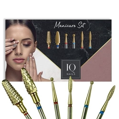 IQ Nails Gold Maxi Set Mani 17 for Gel and Cuticle Removal 6pcs
