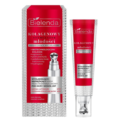 Bielenda Collagen Youth Stimulator Smoothing Firming Anti-Wrinkle Cream for Eyes and Mouth 15ml