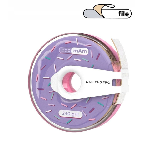 Staleks Pro Expert Disposable White Abrasive Tape in Plastic Case 240 Grit AT-240w 7m