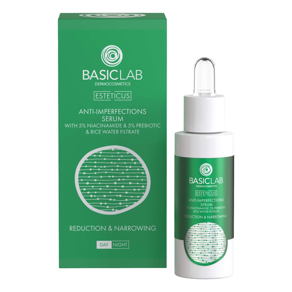 BasicLab Serum Reducing Imperfections with Niacinamide 5% Reduction and Narrowing for Day and Night 30ml