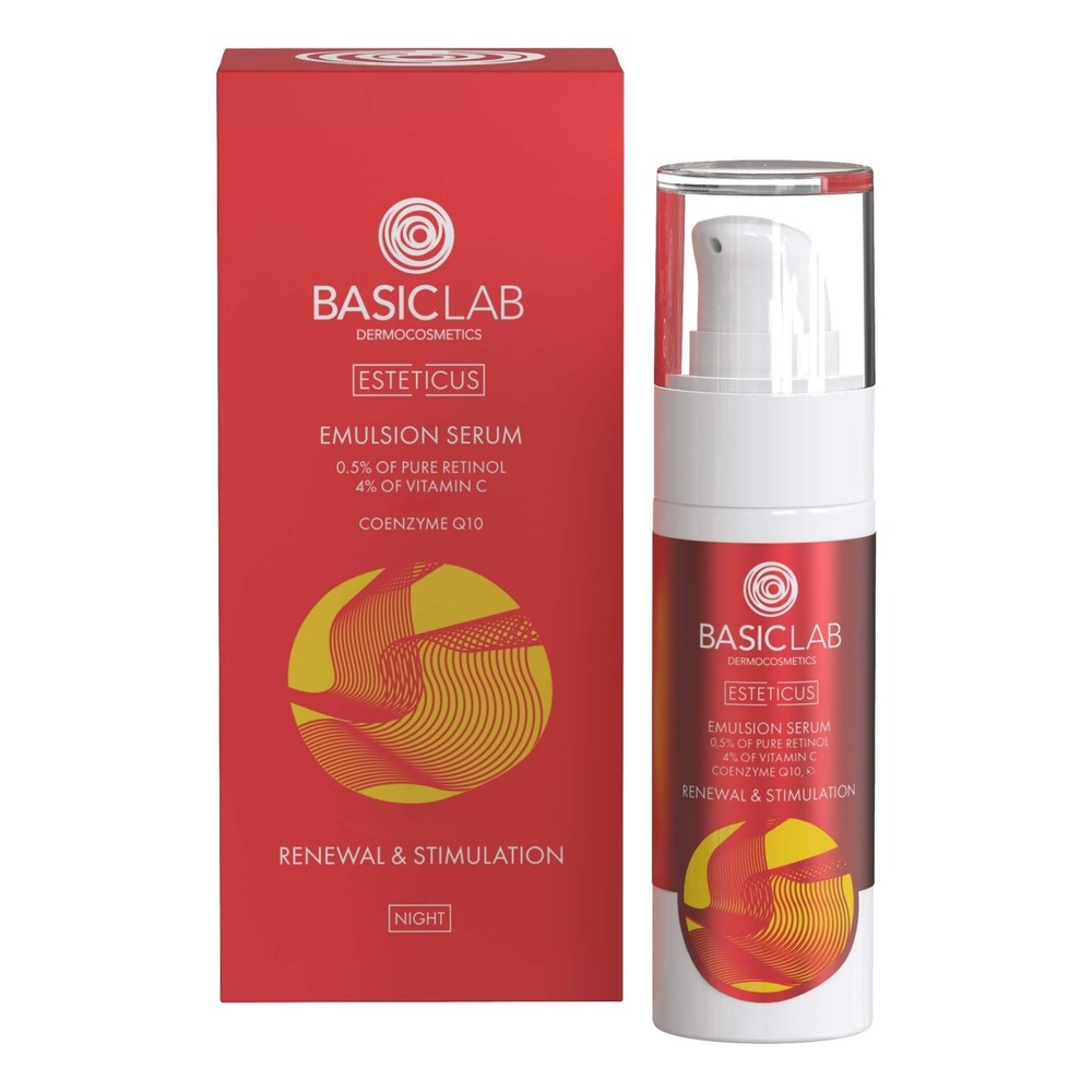 BasicLab Dermocosmetics Emulsion Serum with 0.5% Retinol and Vitamin C Regeneration 30ml