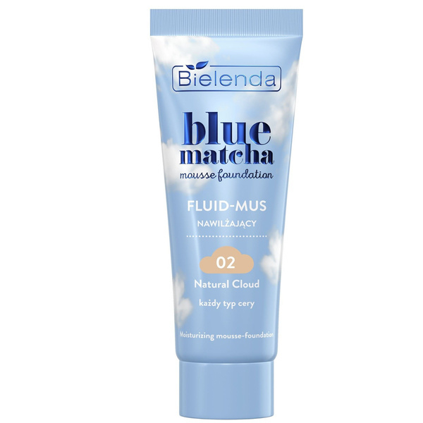 Bielenda Blue Matcha Moisturizing Fluid-Mousse 02 Natural Cloud 30g