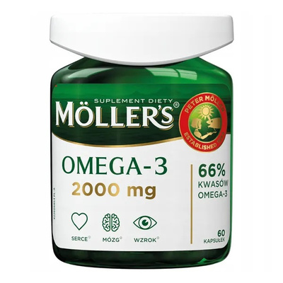 Moller's Omega-3 2000 mg Fish Oil Capsules DHA and EPA 60 Capsules