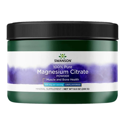 Swanson Magnesium Citrate Powder for Nerve & Muscle Support 244g