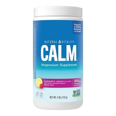 Natural Vitality Calm Magnesium Powder Raspberry Lemon for Stress Relief and Relaxation 113g