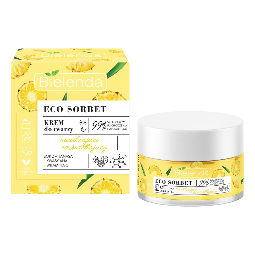 Bielenda Eco Sorbet Pineapple Moisturizing and Brightening Face Cream 50ml