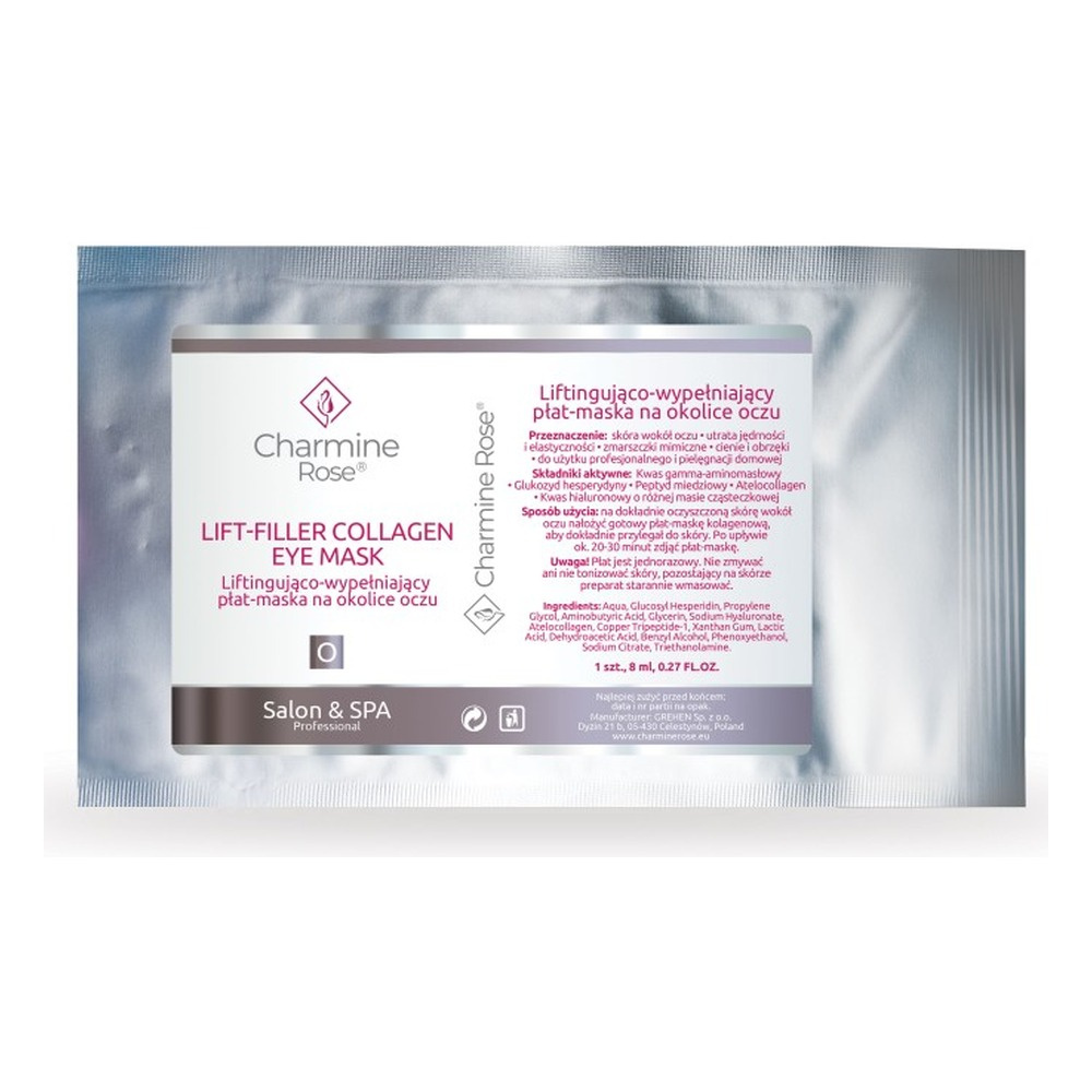 Charmine Rose Lift Filler Collagen Lifting and Filling Pat-Mask for Eye Area 1 Piece