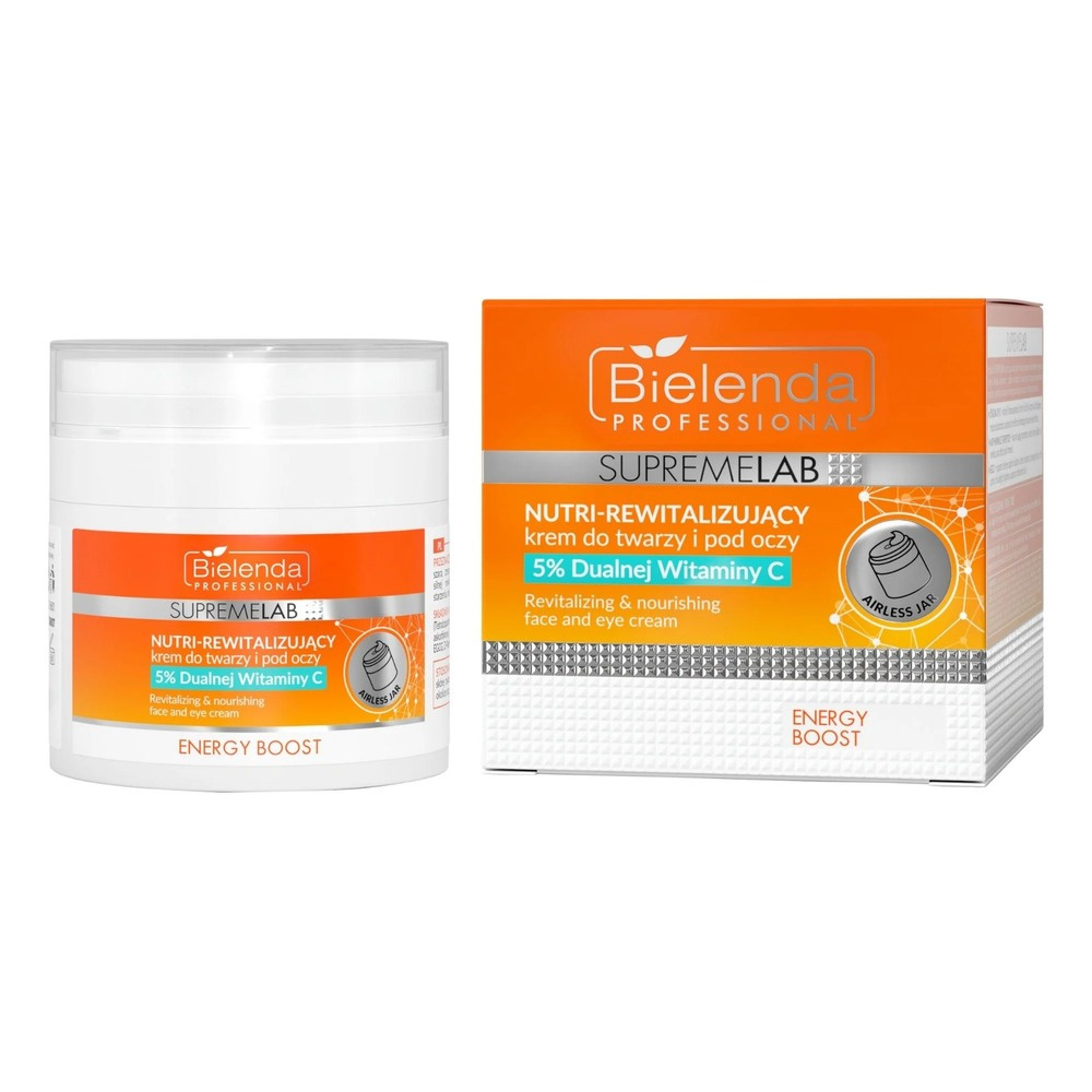 Bielenda Professional Supremelab Energy Boost Nutri-Revitalizing Face and Eye Cream with 5% Double Vitamin C 40ml