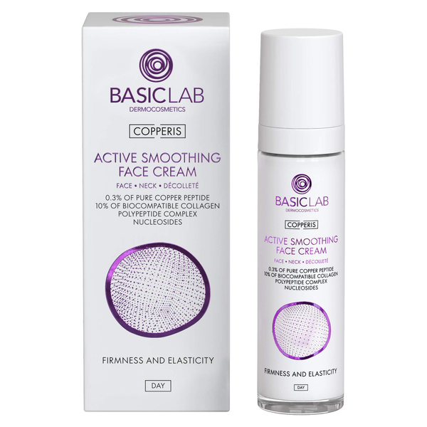 BasicLab Copperis Active Smoothing Face Cream For Face Neck and Decollete 50ml