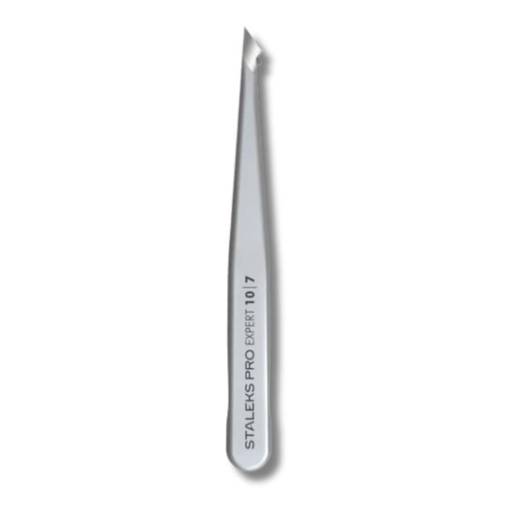 Staleks Pro Expert 10 Type 7 Eyebrow Tweezers Pointed Slant 96 mm