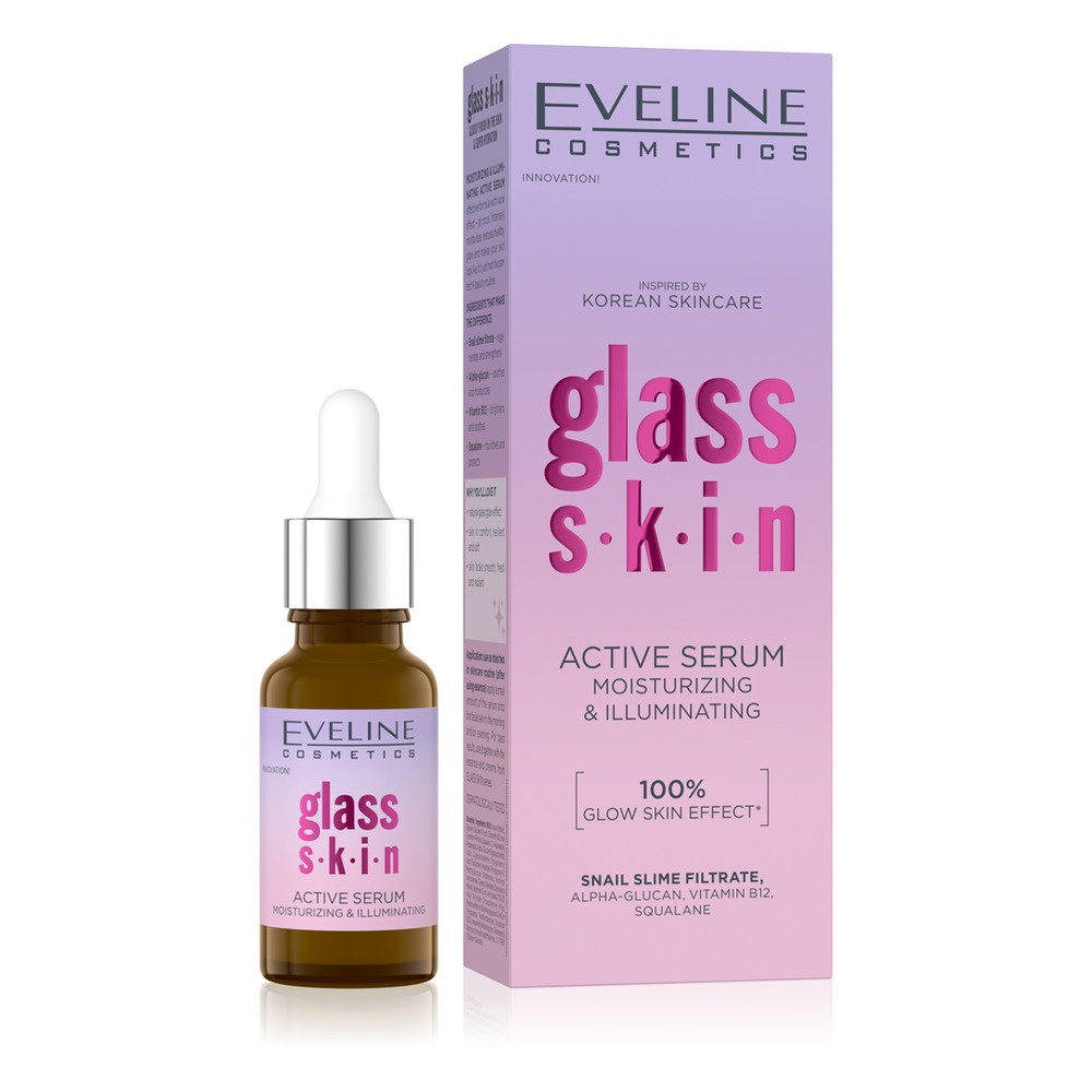 Eveline Cosmetics Glass Skin Active Serum Moisturizing And Illuminating 18ml