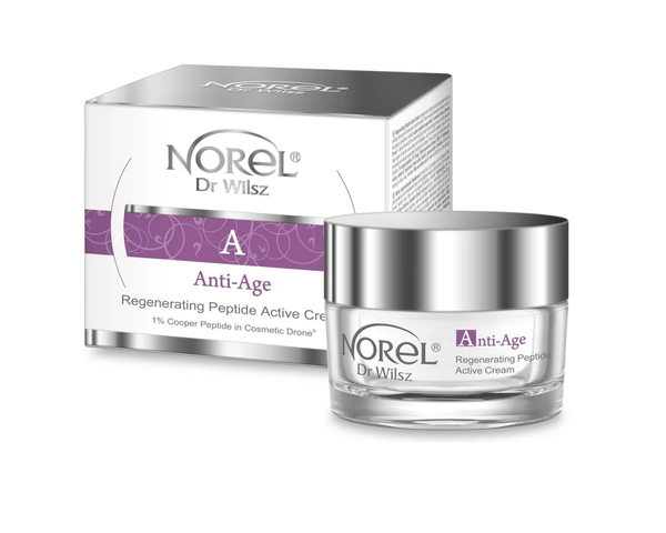 Norel Anti-Age Active Regenerating Peptide Cream with 1% Copper Peptide in Cosmetic Drone Mature Skin 50ml