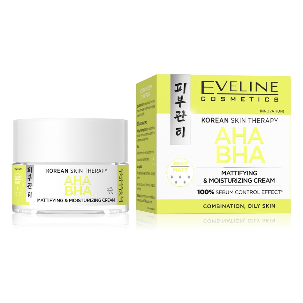 Eveline Cosmetics Korean Skin Therapy Aha Bha Mattifying And Moisturizing Cream 50ml