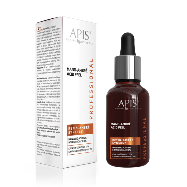 Apis Professional retin Ambre Synergy Mand- Ambre Acid Peel Mandelic Acid 15% & Succinic Acid 2% for Skin with Discoloration and Acne Prone 30ml