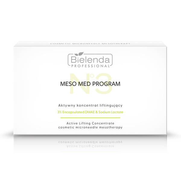 Bielenda Professional Meso Med Program Active Lifting Concentrates with 3% DMAE & Sodium Lactate for Microneedling Mezotherapy 10 x 3ml