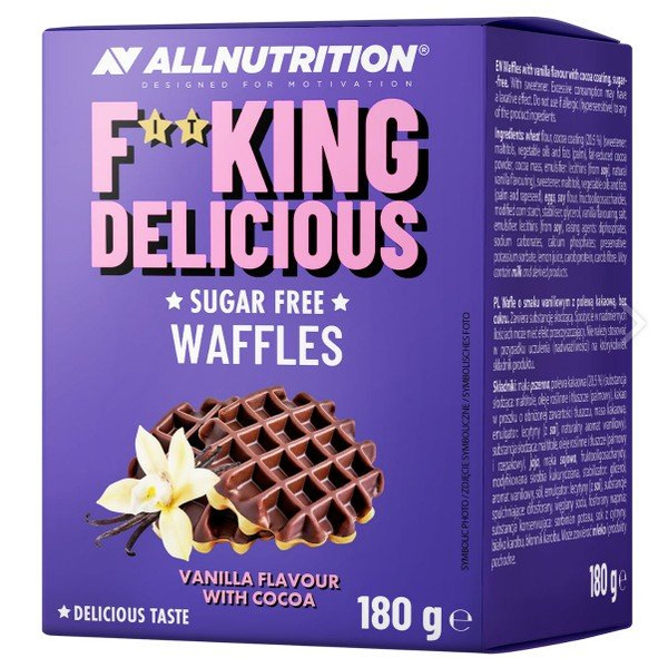 AllNutrition Fitking Delicious Waffles Vanilla with Chocolate Coating 180g