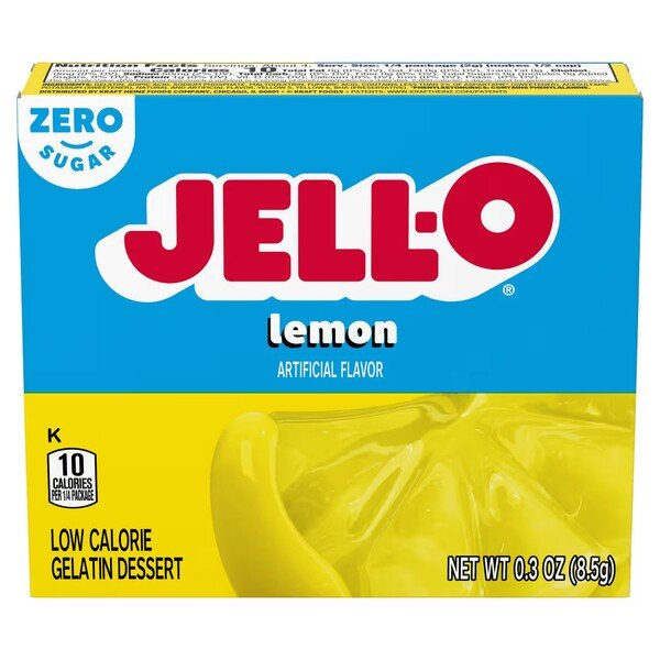 Jell-O Gelatin Dessert Sugar Free Lemon Powder Mix 8.5g