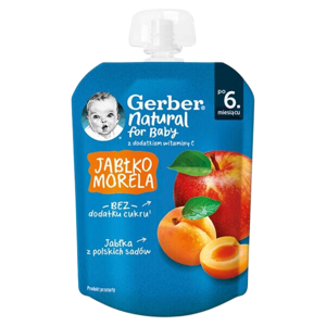 Gerber Dessert Apple Apricot for Babies after 6th Month without Sugar with Vitamin C 80g