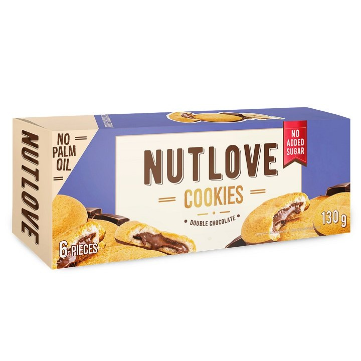 AllNutrition Nutlove Cookies Double Chocolate 130g - No Added Sugar Snack