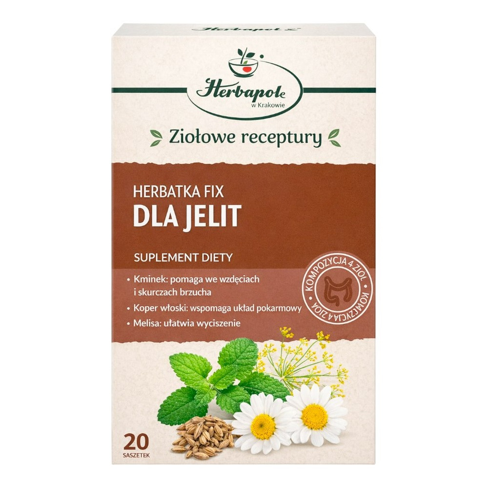 Herbapol Tea Fix for Intestines and Digestion Support with Chamomile and Cumin 20x2g