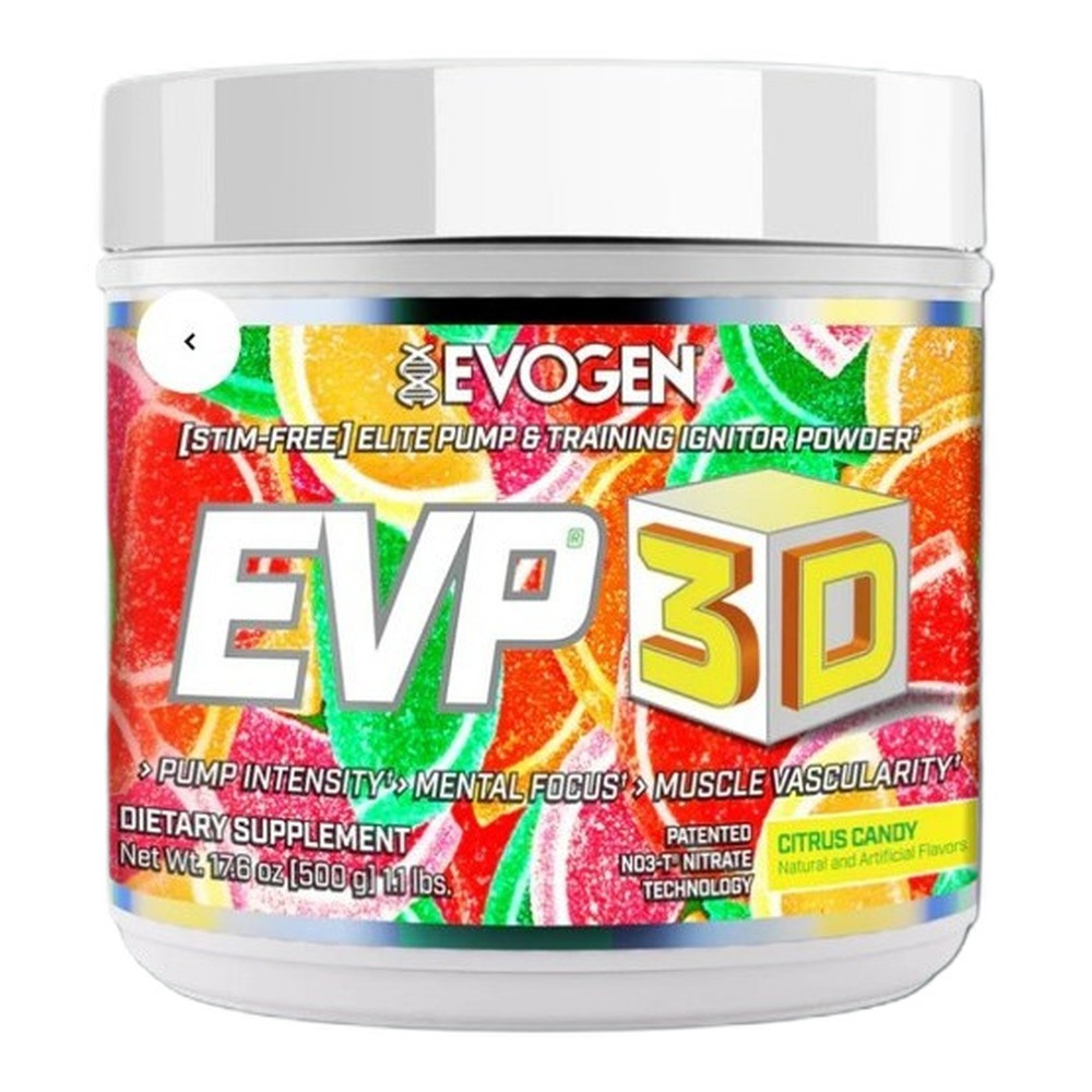 Evogen EVP 3D Stimulant-Free Pre-Workout, Citrus Candy 500g
