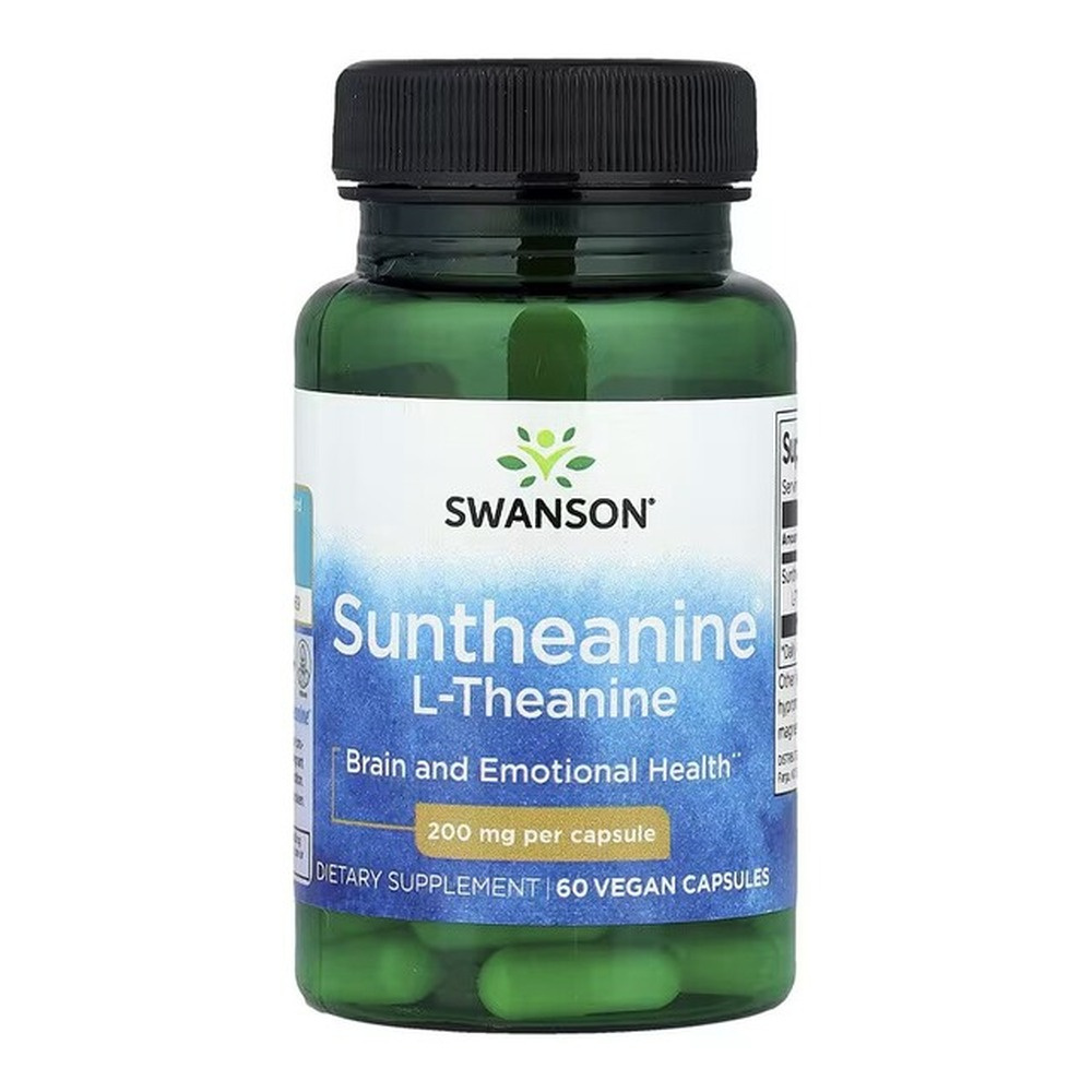 Swanson Suntheanine L-Theanine 200mg Relaxation and Concentration Support 60 Capsules