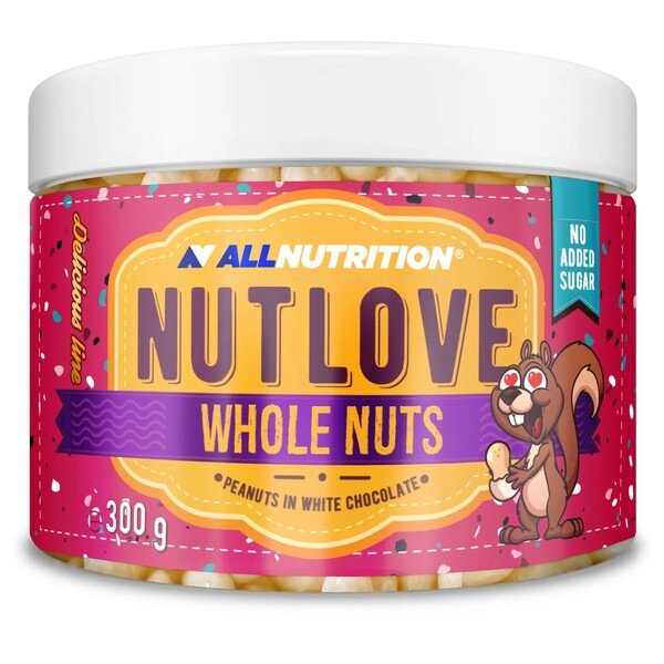 Allnutrition Nutlove Whole Nuts Peanuts in White Chocolate A Healthy Snack 300g