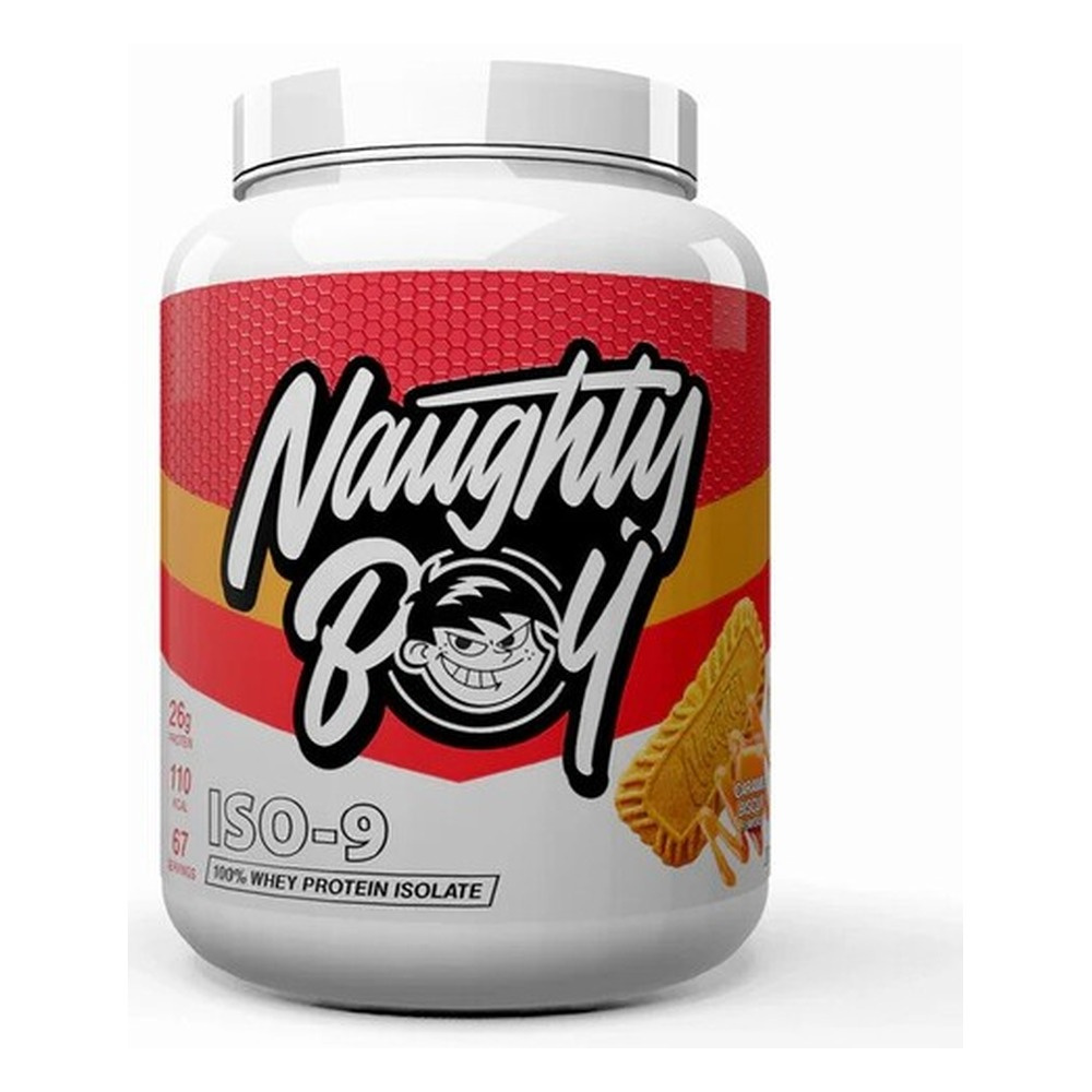 Naughty Boy Iso-9 100% Whey Protein Isolate For Muscle Growth and Recovery Caramel Biscuit 2010g