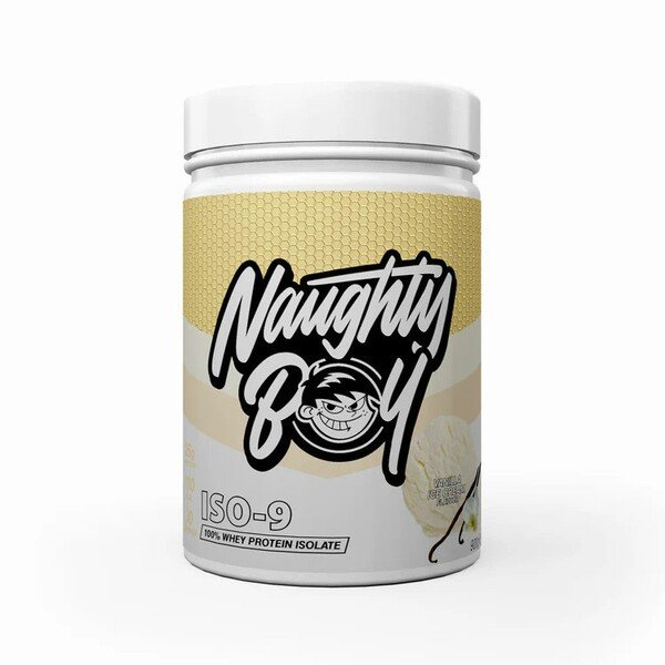 Naughty Boy Iso-9 Whey Protein Isolate Vanilla Ice Cream for Muscle Growth and Recovery 900g