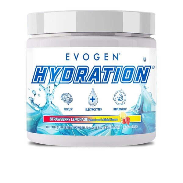 Evogen Hydration Strawberry Lemonade Hydration Powder with Electrolytes For Rehydration and Focus 237g