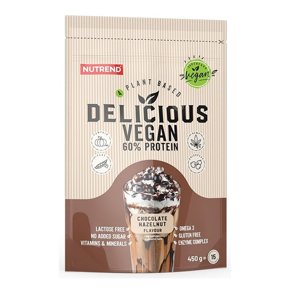 Nutrend Delicious Vegan Protein Chocolate Hazelnut Flavour for Vegans 450g