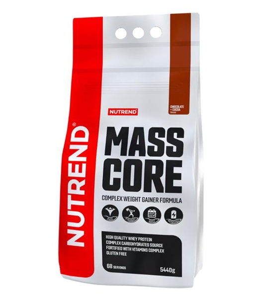 Nutrend Mass Core Gainer Chocolate and Cocoa for Muscle Mass Growth 5440g