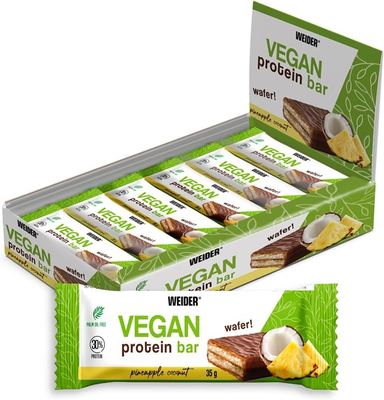 Weider Vegan Protein Bar, Pineapple Coconut - 12 x 35g