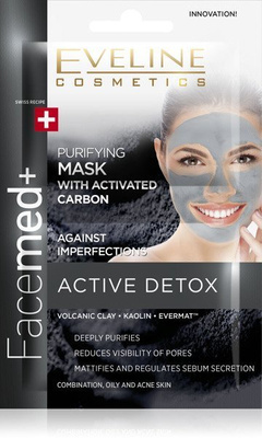 Eveline Facemed+ Mask with Active Carbon for Oily and Combination Skin 2x5ml
