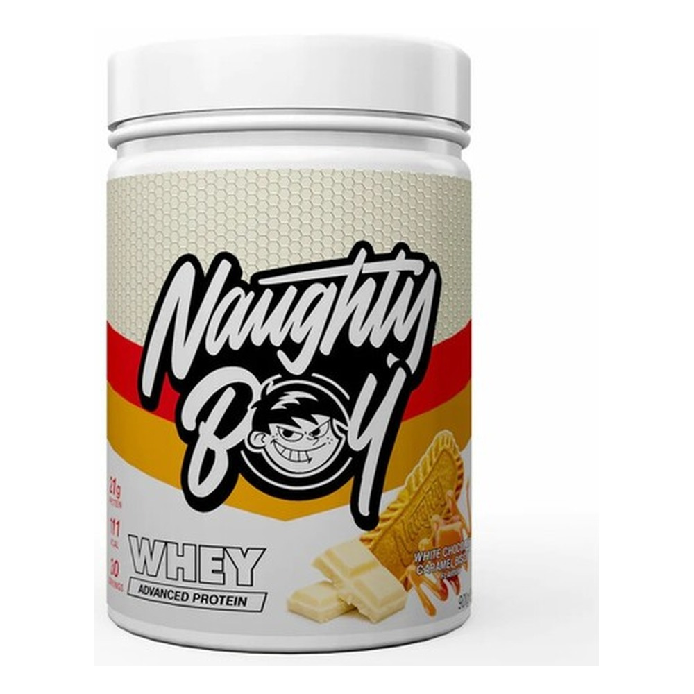 Naughty Boy Advanced Whey Protein White Chocolate Caramel Biscuit For Muscle Growth 900g