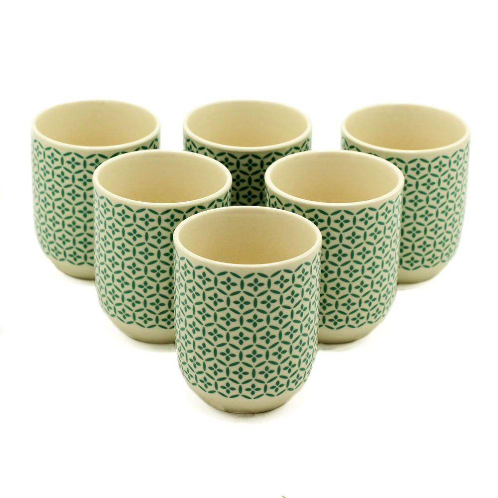 Herbal Tea Cups - Green Mosiac