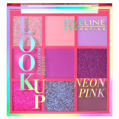 Eveline Eyeshadow Palette 9 Colors Look Up Neon Pink Eye Shadows 10.8g