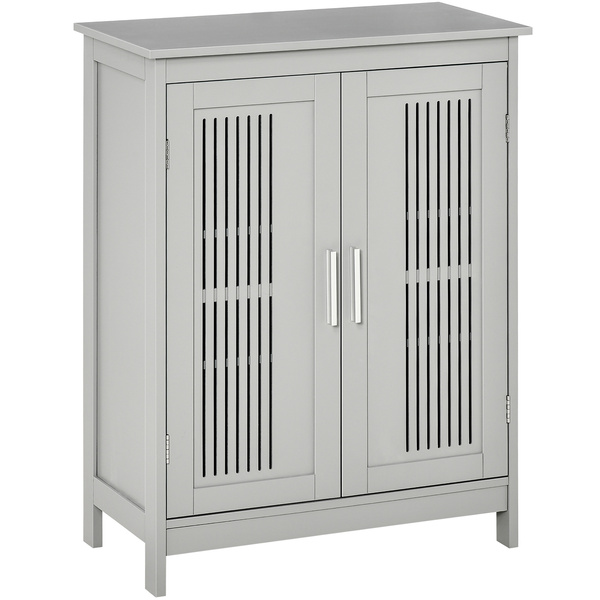 kleankin Modern Bathroom Floor Cabinet - Grey
