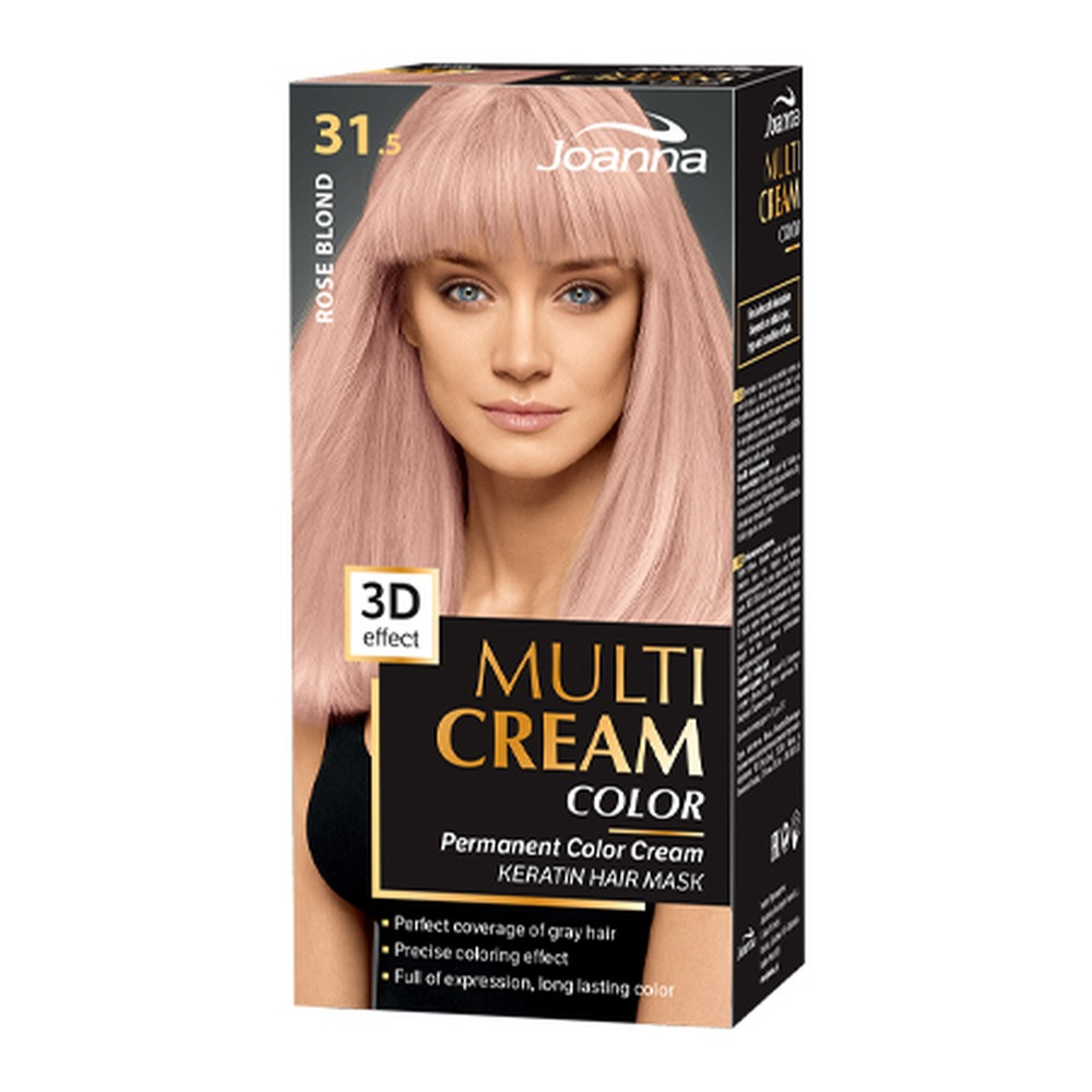 Joanna Multi Cream Permanent Intensive Hair Color Dye Care 31.5 Rose Blonde 60x40x20g