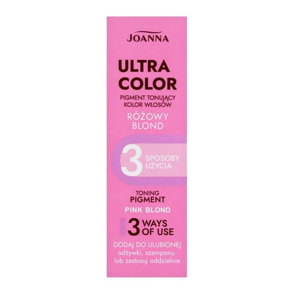 Joanna Ultra Color 3 Pink Blonde Toning Pigment Highlighting and Refreshing Natural and Dyed Hair Color 100ml