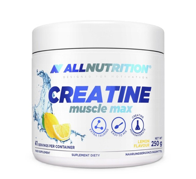 Allnutrition Creatine Muscle Max Lemon Flavoured Creatine Monohydrate with Taurine for Athletes 250g
