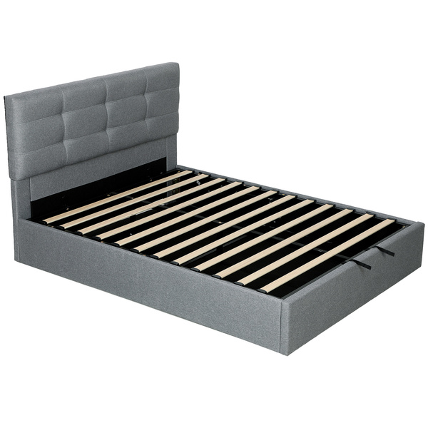 HOMCOM 5ft King Ottoman Bed with Gas Lift Storage - Grey