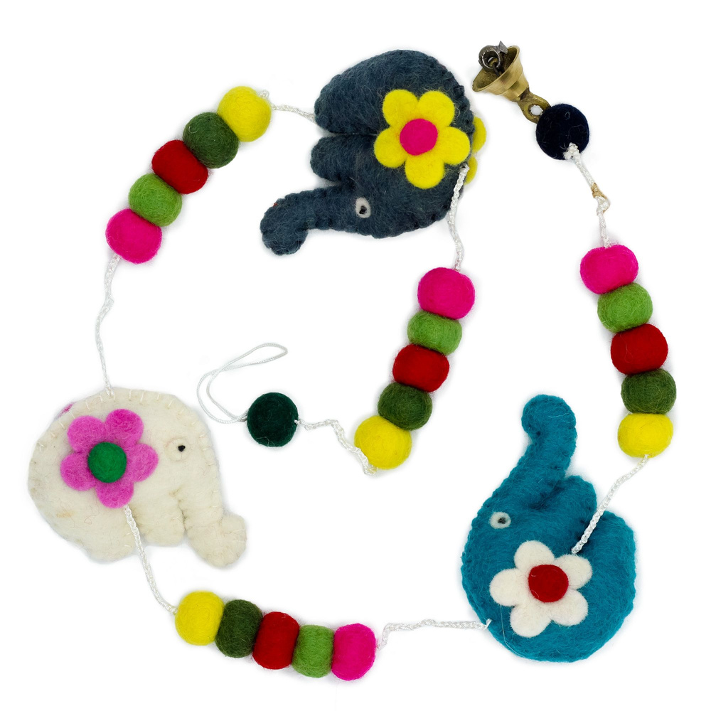 Felt Wall Hanging -Elephants (random colours)