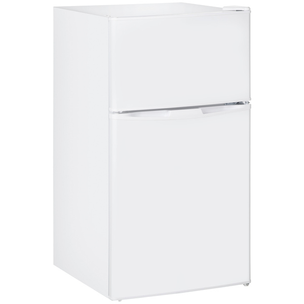 HOMCOM 88L Under Counter Fridge Freezer, Small Refrigerator with 5-Setting, 3 Star Freezer Rating, White