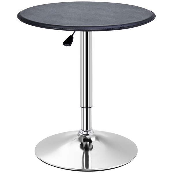 HOMCOM Round Bar Table, 360 Degree Swivel Counter Pub Table with Adjustable Height, for Kitchen, Cafe, Black